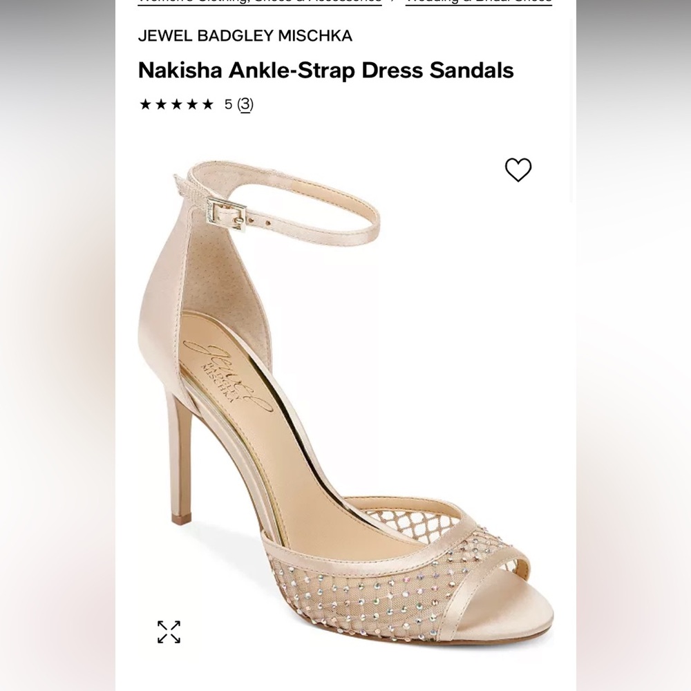 Jewel Badgley Mischka Nakisha Ankle-Strap Dress Sandals in Gold 7.5